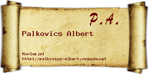Palkovics Albert névjegykártya